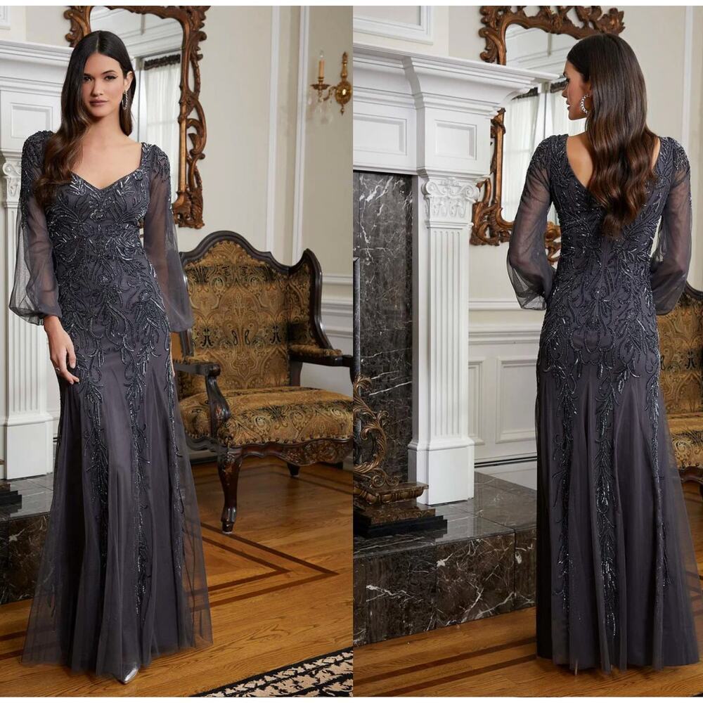 NEW Madaline Gardner Crystal Beaded Gown US24​​ - Picture 4 of 11